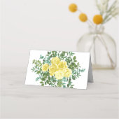 ライトイエローパステルピーニー&バラフローラ結婚ズ プレイスカード (裏面)