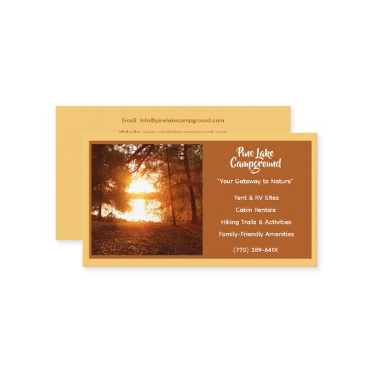 ライトイエローフォレストキャンプグラウンド 名刺 (正面/裏面インサイチュ)