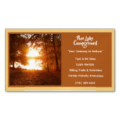 ライトイエローフォレストキャンプグランドキャンプアウトドア マグネット名刺 (正面)