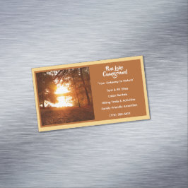 ライトイエローフォレストキャンプグランドキャンプアウトドア マグネット名刺