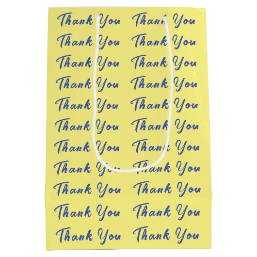 ライトイエロープレーンエレガントプロフェッショナルありがとう ミディアムペーパーバッグ (裏面)