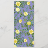 ライトイエローペリウィンクルブルーバラ結婚のメニュー メニュー (裏面)