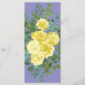 ライトイエローペリウィンクルブルーバラ結婚のメニュー メニュー (裏面)