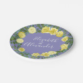 ライトイエローペリウィンクルブルーバラ結婚フローラ ペーパープレート (アングル)