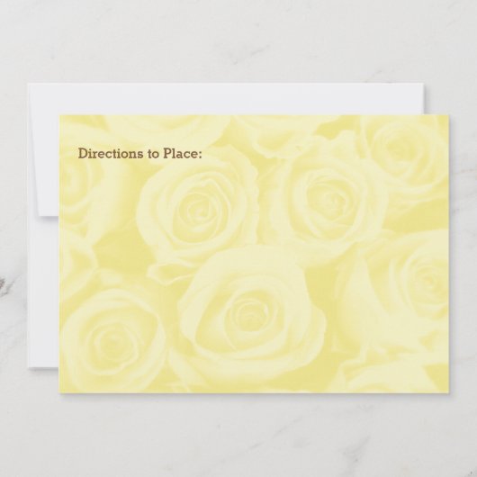 ライトイエローローズバックグラウンドブライダルシャワー招待状 招待状 (裏面)
