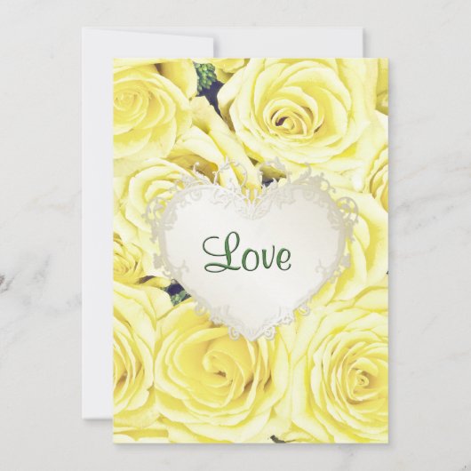 ライトイエローローズフローラブライダルシャワー 招待状 (裏面)