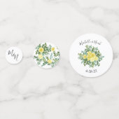 ライトイエローローズヴィンテージ春の結婚式 コンフェッティ (裏面)