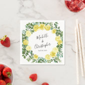 ライトイエローローズヴィンテージ春の結婚式 スタンダードカクテルナプキン (インサイチュ)