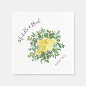 ライトイエローローズヴィンテージ春の結婚式 スタンダードカクテルナプキン (正面)