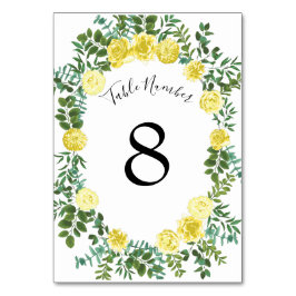 ライトイエローローズヴィンテージ春の結婚式 テーブルナンバー