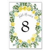 ライトイエローローズヴィンテージ春の結婚式 テーブルナンバー (正面)