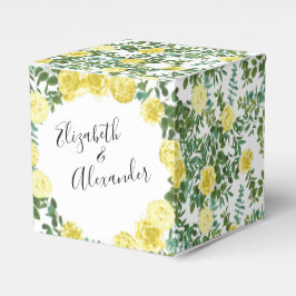 ライトイエローローズヴィンテージ春の結婚式 フェイバーボックス