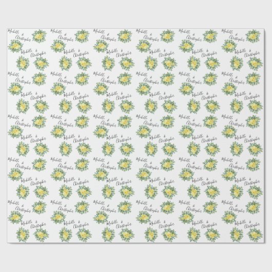 ライトイエローローズヴィンテージ春の結婚式 ラッピングペーパー (フラット)