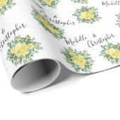 ライトイエローローズヴィンテージ春の結婚式 ラッピングペーパー (ロールコーナー)