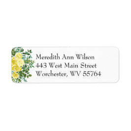 ライトイエローローズヴィンテージ春の結婚式 ラベル