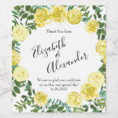 ライトイエローローズヴィンテージ春の結婚式 ワインラベル (シングルラベル)