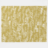 ライトイエロー名スタンプ付きアロバーオーチャイエロー フリースブランケット (正面(横))