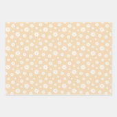 ライトイエロー春パターン&ラッ無地のピング紙 ラッピングペーパーシート (正面2)