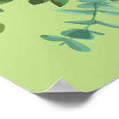 ライトイエロー淡い色のとグリーンバラフローラ結婚ズ ポスター (角)