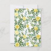 ライトイエロー牡丹バラ結婚フローラ救の日付 招待状 (裏面)