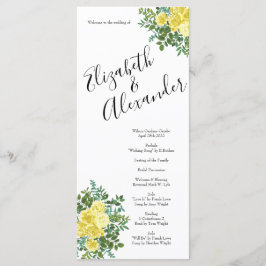 ライトイエロー牡丹&バラフローラ結婚式 プログラム