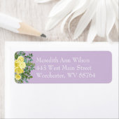 ライトイエロー薄紫紫バラフローラアドレス ラベル (インサイチュ)