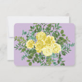 ライトイエロー薄紫紫バラ情報カード 招待状 (裏面)