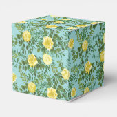 ライトイエロー&アクアティール（緑がかった色）バラフローラ結婚ズ フェイバーボックス (裏面サイド)