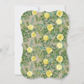 ライトイエロー&カーキベージュ色バラフローラ結婚ズ 招待状 (裏面)