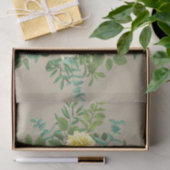 ライトイエロー&カーキベージュ色バラフローラ結婚ズ 薄葉紙 (ギフト)