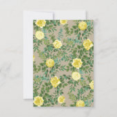 ライトイエロー&カーキベージュ色結婚ズ救デート 招待状 (裏面)