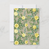 ライトイエロー&カーキベージュ色結婚ズ救デート 招待状 (裏面)