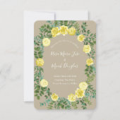 ライトイエロー＆カーキ・エクリュ 結婚式の招待状（Save Date） 招待状 (正面)