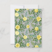 ライトイエロー&グレーバラ結婚フローラの救日付 招待状 (裏面)