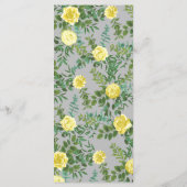 ライトイエロー&グレー牡丹バラフローラ結婚のメニュー メニュー (裏面)