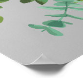 ライトイエロー&グレー牡丹&バラフローラ結婚ズ ポスター (角)