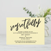 ライトイエロー　残念ながら結婚式中止のお詫びカード 招待状 (スタンド正面)