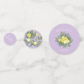 ライトイエロー&薄紫パープルバラフローラ結婚ズ コンフェッティ (裏面)