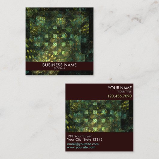 ライトインザシティ抽象芸術アートプロフェッショナル スクエア名刺 (正面/裏面)