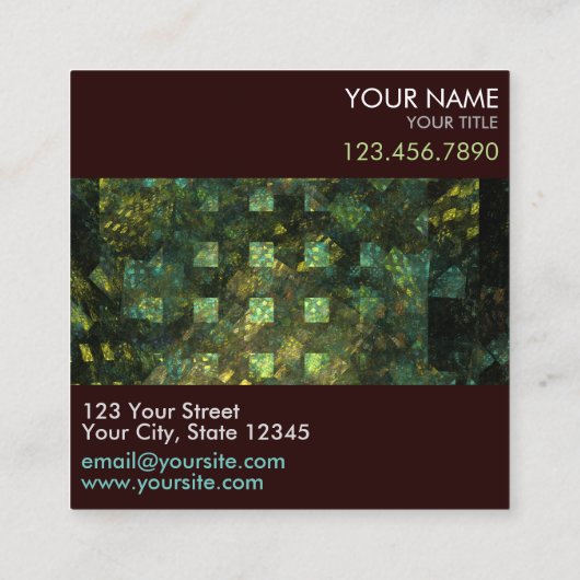 ライトインザシティ抽象芸術アートプロフェッショナル スクエア名刺 (裏面)