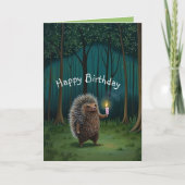 ライトインザダークヘッジホッグフレンドハッピーバースデー カード (正面)