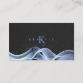 ライトウェーブとスターダストのモノグラムブルーID781 名刺 (正面)