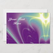 ライトウェーブ ,アクア ブルー パープル,ホワイト,イエロー 招待状 (裏面)