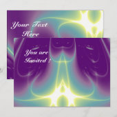 ライトウェーブ ,アクア ブルー パープル,ホワイト,イエロー 招待状 (正面/裏面)