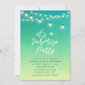 ライトウォーターカラーシーガラサプライズパーティー 招待状 (正面)