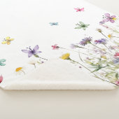 ライトウォーター色の野生の花の蝶の草原 シェルパブランケット (3/4)