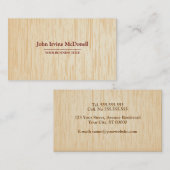 ライトウッドのテクスチャビジネスカード 名刺 (正面/裏面)