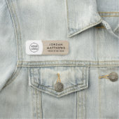 ライトウッドカスタムのロゴ、名前とタイトルの白 名札 (インサイチュ)