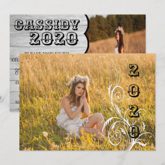 ライトウッドカントリースタイル卒業招待状 招待状