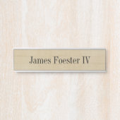 ライトウッドグレインエフェクトデスクつるの銘板 サインプレート (正面)